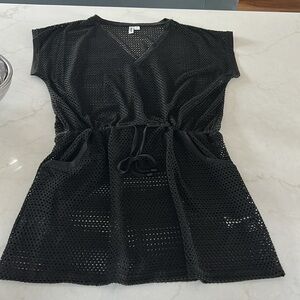 NWOT Dkny Beachwear‎ Black DressMesh Coverup swim/pool Women’s Size M